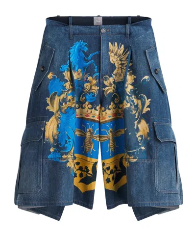 Dior Blason Delft Bermuda Shorts In Blue