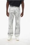Dior Bleached Effect Relaxed Fit Jeans 24cm In Gray