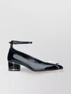 Dior Block Heel Buckle Detail Patent Pumps
