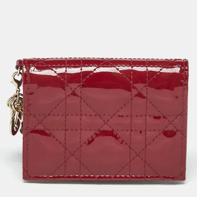 Pre-owned Dior Bloom Card Holder In Red