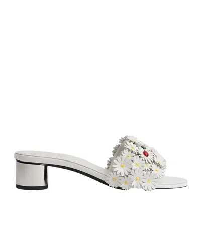 Dior Bloom Heeled Slide In White