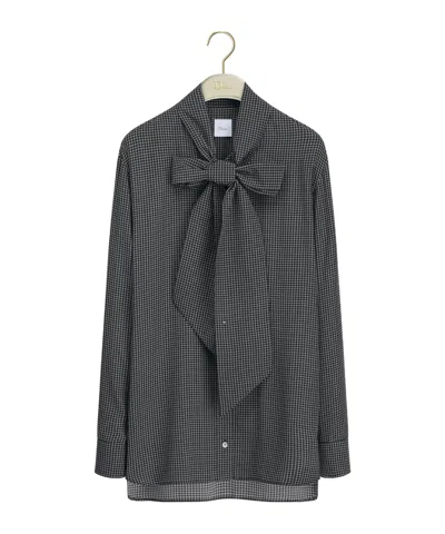 Dior Blouse With Bow Collar In Gray