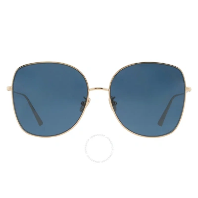Dior Blue Butterfly Ladies Sunglasses Cd40069u 10v 59 In Blue / Gold