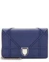 Dior Blue Calfskin Ama Wallet On Chain (authentic Pre-loved)