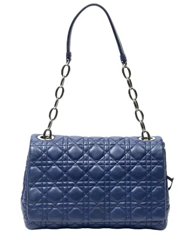 Dior Blue Cannage Lambskin Cannage Flap Bag (authentic Pre-loved)