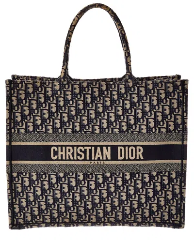 Pre-owned Dior Blue Canvas Book Tote (authentic Pre-loved)