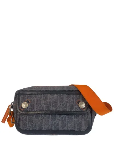 Dior Blue Canvas Flightline Trotter Shoulder Bag (authentic Pre-loved) In Gray