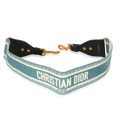 Pre-owned Dior Blue Canvas Logo Embroidered Strap