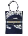Dior Blue Canvas Tie-dye Vertical Book Tote (authentic Pre-loved) In Blue