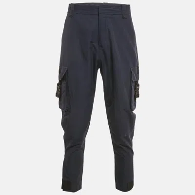 Pre-owned Dior Blue Cotton Blend Cargo Pants L