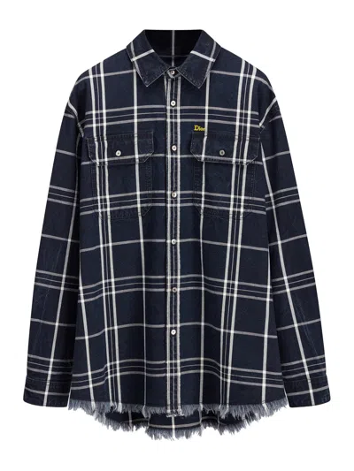 Dior Blue Cotton Chambray Checked Shirt Jacket