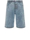 DIOR BLUE COTTON DENIM BERMUDA SHORTS FROM DIOR BY ERL COLLECTION FOR MEN