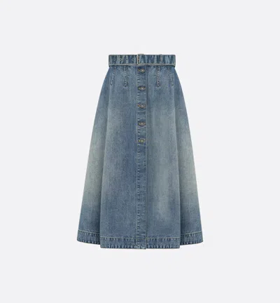 Dior Blue Cotton Denim Leather Jacket In Multi