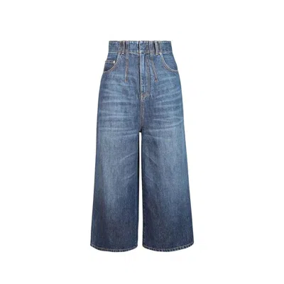 Dior Blue Cotton High-waisted Jean