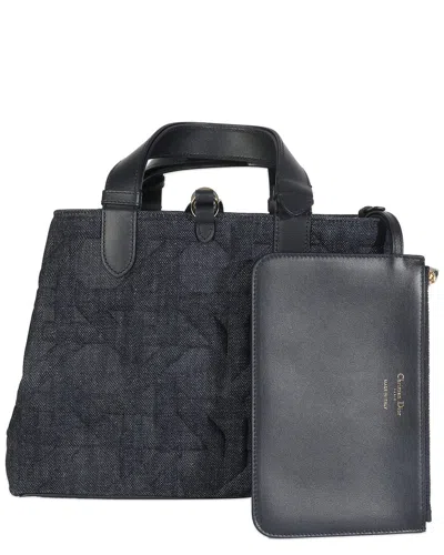 DIOR DIOR BLUE DENIM CANNAGE MEDIUM TOUJOURS (AUTHENTIC PRE-LOVED)