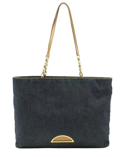 Dior Blue Denim Malice Pearl Tote (authentic Pre-loved) In Black