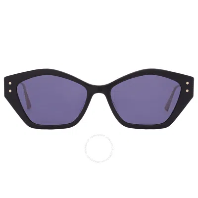 Dior Blue Geometric Ladies Sunglasses Miss S1u Cd40107u 01v 56 In Black