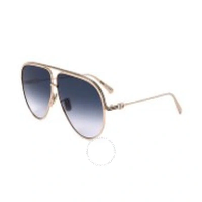 Dior Blue Gradient Pilot Ladies Sunglasses Ever A1u Cd40027u 28w 65 In Blue / Gold / Rose / Rose Gold
