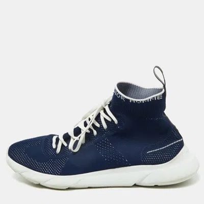 Pre-owned Dior Blue Knit Fabric B21 Sock Trainers Size 41