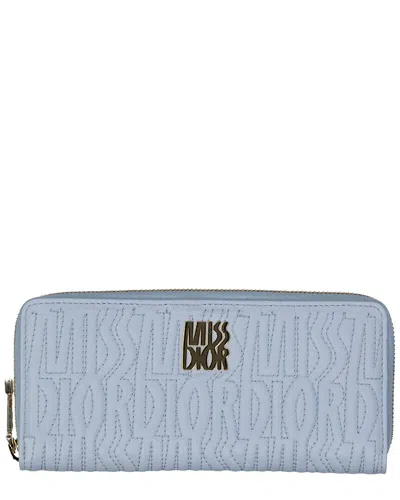 Dior Blue Lambskin Leather Miss  Wallet