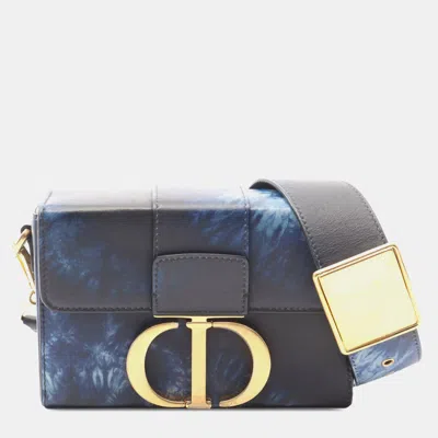 Pre-owned Dior Blue Leather 30 Tie Dye Montaigne Box Bag