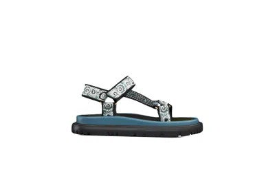 Dior Blue Leather Butterfly Bandana Sandal For Women
