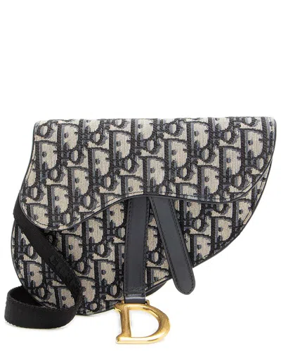 Dior Blue Leather Oblique Saddle Belt Bag (authentic Pre-loved)