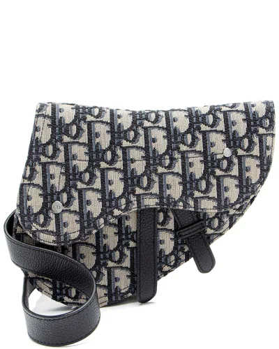 Dior Blue Leather Oblique Saddle Hommes Belt Bag (authentic Pre-loved)