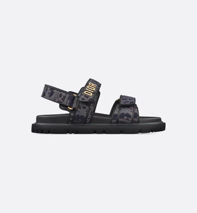 Dior Blue Leather Sandal In Gray