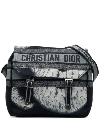 Dior Blue Leather Tie-dye Camp Messenger Bag (authentic Pre-loved)