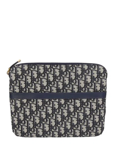Pre-owned Dior Blue Leather Travel Kit Pouch (authentic Pre-loved)