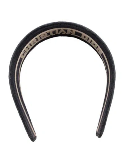 Pre-owned Dior Blue Logo Print Headband