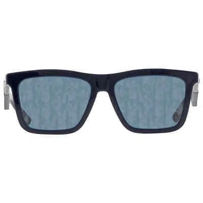 Pre-owned Dior Blue Logo Rectangular Men's Sunglasses  B27 S1i 30b8 56  B27 S1i