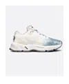 Dior Blue Mesh Flat Casual Sneakers In White