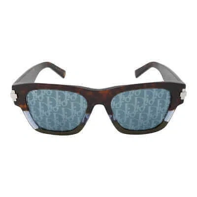 Pre-owned Dior Blue Mirror Logo Square Men's Sunglasses Blacksuit Xl S2u 92b8