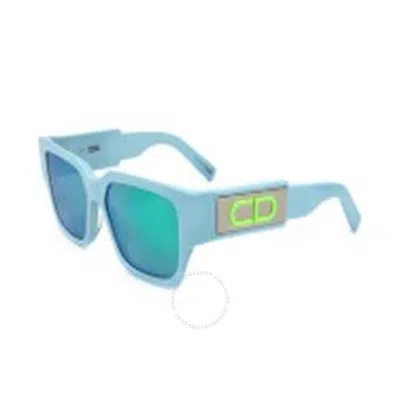 Dior Blue Mirror Square Men's Sunglasses Cd Su 80c7 Dm40079u 84q 55