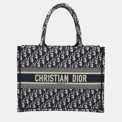 Pre-owned Dior Blue Oblique Book Tote Bag