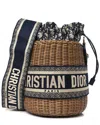 Dior Blue Oblique Canvas Drawstring Bucket Bag (authentic Pre-loved)