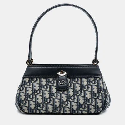Pre-owned Dior Blue Oblique Canvas Key Shoulder Bag