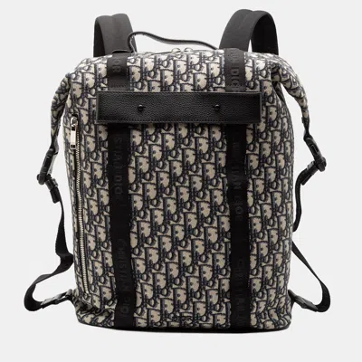 Pre-owned Dior Blue Oblique Canvas Safari Backpack