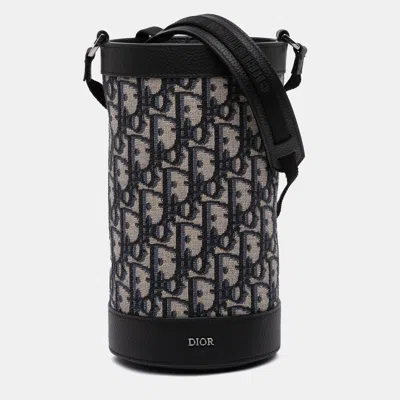 Pre-owned Dior Blue Oblique Canvas Thermo Bottle Holder