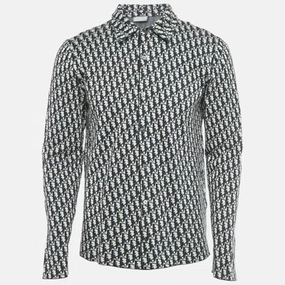 Pre-owned Dior Blue Oblique Cotton Knit Shirt M