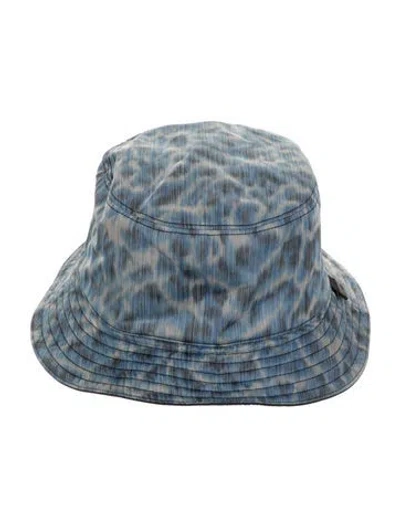 Pre-owned Dior Blue Patterned Bucket Hat W/tags