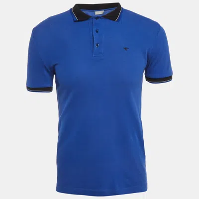Pre-owned Dior Blue Pique Polo T-shirt Xs
