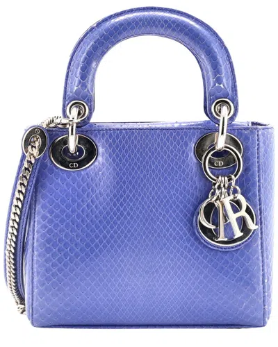 Dior Blue Python Skin Leather Lady  Chain (authentic Pre-loved)