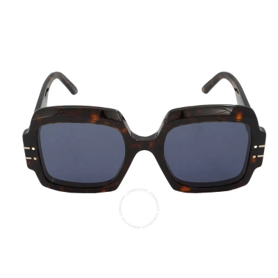 Dior Blue Square Ladies Sunglasses Signature S1u 20b0 55 In Blue / Dark