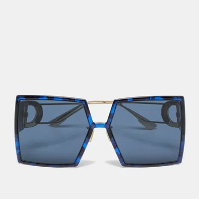Pre-owned Dior Blue/gold Tone Jbwa9 30montaigne Oversized Sunglasses
