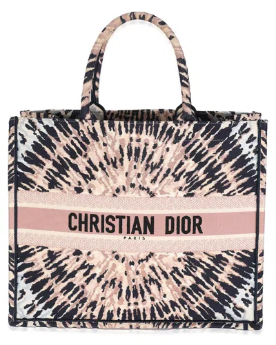 Dior Blue/multicolor/pink Canvas Embroidered Tie-dye Large Book Tote  (authentic Pre-loved)