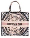 Dior Blue/multicolor/pink Canvas Embroidered Tie-dye Large Book Tote  (authentic Pre-loved) In Pink