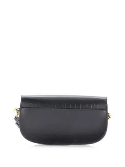 Pre-owned Dior Bobby Flap Bag Leather East West Crossbody Bag In Black
